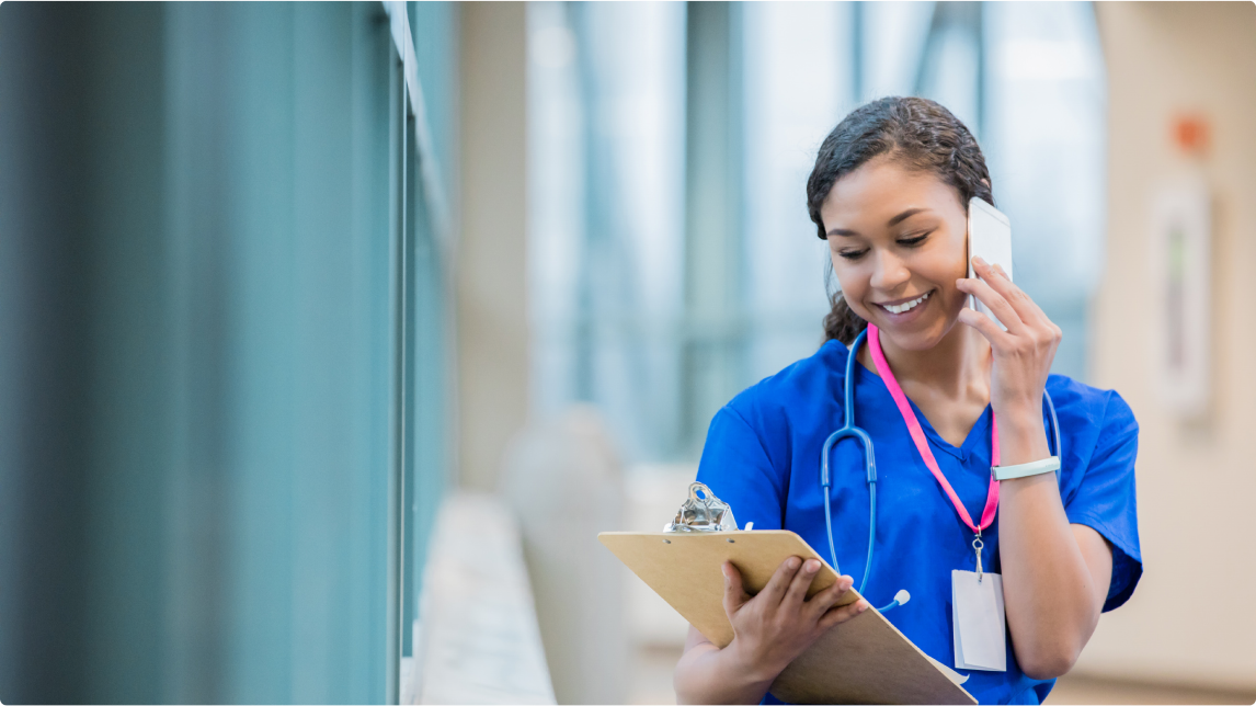 nurse with clipboard