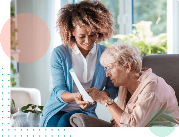 Happy nurse with elderly patient - HealthStream Specialty-Focused Content