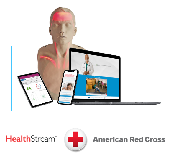HealthStream and American Red Cross technology and manikin screenshot