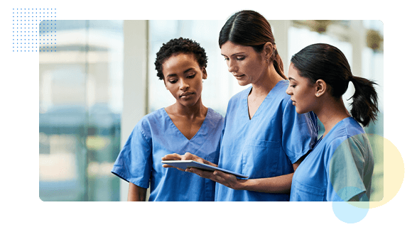 Preceptor Development Landing Page Hero - Nurses looking at tablet