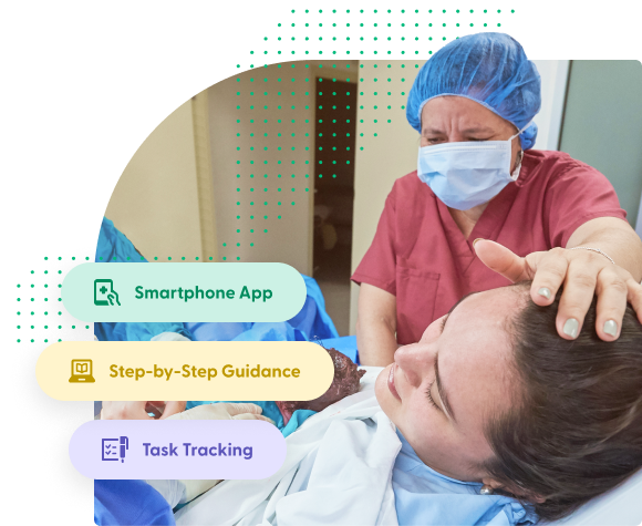 Delivery nurse helping patient give birth (2)