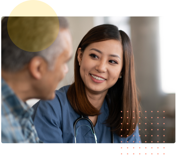 Two people chatting happily - HealthStream Retention Analytics