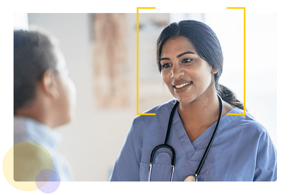 Healthcare worker smiling - Scheduling by HealthStream